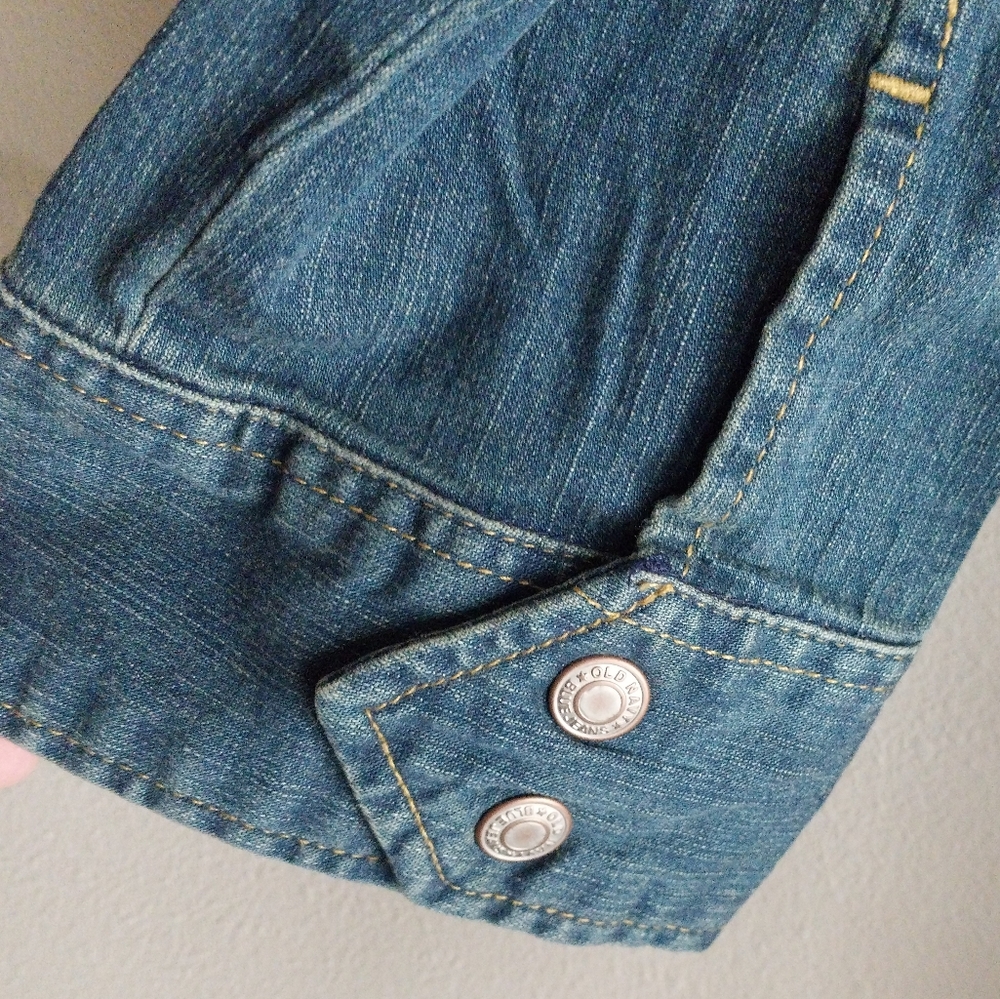 Old Navy Western Denim Snap Button Front 3/4 Sleeve Midi Dress - Picture 9 of 10